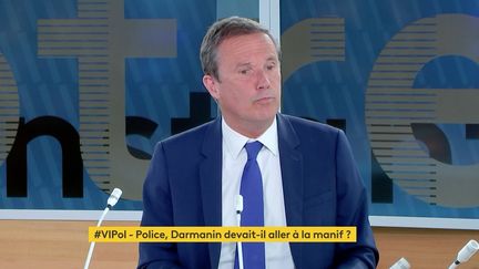 Nicolas Dupont-Aignan était l'invité de franceinfo canal 27, le 20 mai 2021. (FRANCEINFO)