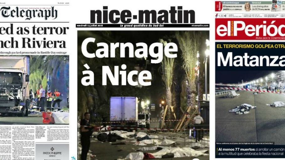 EN IMAGES. L'attentat de Nice à la une des journaux du monde entier