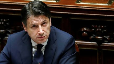 Le président du conseil, Giuseppe Conte, le 21 avril 2020 lors d'une séance au parlement italien.&nbsp; (REMO CASILLI / X02874)