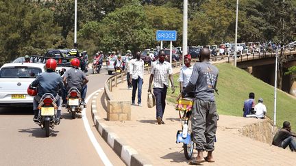 Une vue de Kigali, la capitale rwandaise, à la veille de la visite d'Emmanuel Macron, le 26 mai 2021 (LUDOVIC MARIN / AFP)