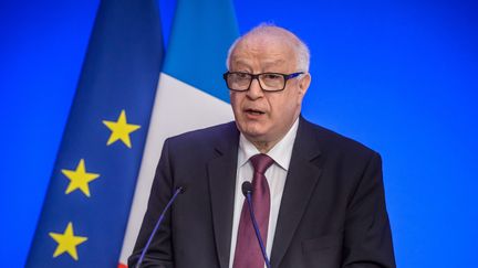 Abdallah Zekri, président de l'Observatoire national contre l'islamophobie, au ministère de l'Intérieur à Paris, le 21 mars 2016. (CHRISTOPHE PETIT TESSON / MAXPPP)