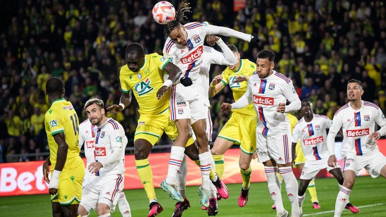 Lyonnais and Nantes in the duel, in the semi-final of the Coupe de France, Wednesday April 5, 2023. (LOIC VENANCE / AFP)