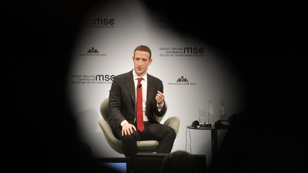 Le PDG de Facebook, Mark Zuckerberg, le 15 février 2020, lors d'une conférence sur&nbsp;la sécurité, à Munich (Allemagne). (TOBIAS HASE / DPA / AFP)