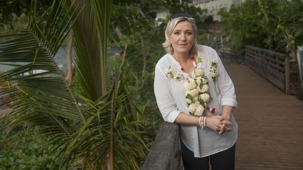 Marine Le Pen, présidente du Front national à Mayotte, le 30 novembre 2016. (DAVID LEMOR / AFP)