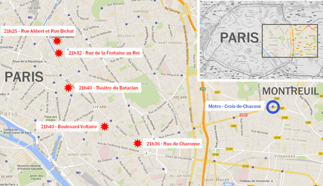 &nbsp; (Carte Est Parisien © Google Map / France Info)