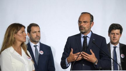 Le Premier ministre, Edouard Philippe, s'exprime lors de l'ouverture du Grenelle des violences conjugales, le 3 septembre 2019. (ERIC FEFERBERG / AFP)