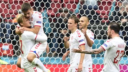 Kasper Dolberg a marqué contre le pays de Galles, le 26 juin 2021 (OLAF KRAAK / POOL / AFP)