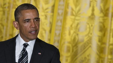 Le pr&eacute;sident am&eacute;ricain, Barack Obama, lors d'un discours &agrave; la Maison Blanche &agrave; Washington (Etats-Unis), le 13 juin 2013. (SAUL LOEB / AFP)