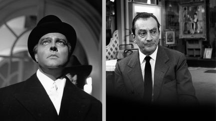 Orson Welles en 1952 (gauche) et&nbsp;Luchino Visconti à Cannes en&nbsp;1963 (droite). (DANIEL FARSON / MONDADORI PORTFOLIO / GETTY IMAGES)