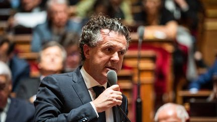 Le ministre de la Transition écologique, Christophe Béchu, le 2 novembre 2022 à l'Assemblée nationale. (XOSE BOUZAS / HANS LUCAS / AFP)