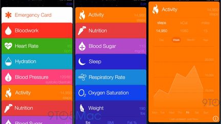 &nbsp; (Application Apple HealthBook)