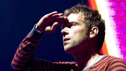 Damon Albarn sur scène avec les Gorillaz au festival de Glastonbury 2010.
 (Steve Black / Rex /SIPA)