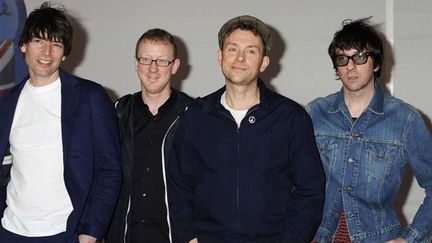 Blur : Alex James, Dave Rowntree, Damon Albarn, Graham Coxon.
 (Jonathan Short/AP/SIPA )