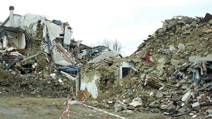 Les décombres à Amatrice (Italie) en décembre 2016, quatre mois après le séisme (RADIO FRANCE / MATHILDE IMBERTY)