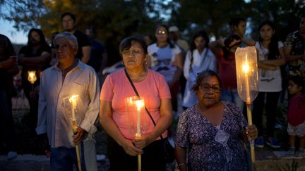 La Villa Castelli, r&eacute;gion de la rioja (Argentine) lors d'une veill&eacute;e en hommage au victimes fran&ccedil;aise du crash des h&eacute;licopt&egrave;res&nbsp; (NATACHA PISARENKO / AP / SIPA )