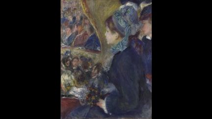 Haut lieu de la vie artistique parisienne, le théâtre. Un univers bourgeois qui inspira de nombreuses fois Renoir. 
 (The National Gallery, London)