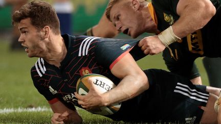 Le joueur de l'équipe de France de rugby, Damian Penaud, lors du test-match à Durban, face à l'Afrique du Sud, le 17 juin 2017. (GIANLUIGI GUERCIA / AFP)