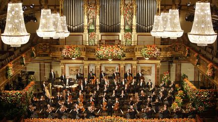 Le concert du Nouvel An de Vienne au Musikverein, en Autriche, le 1er janvier 2021. (DIETER NAGL / WIENER PHILHARMONIKER)