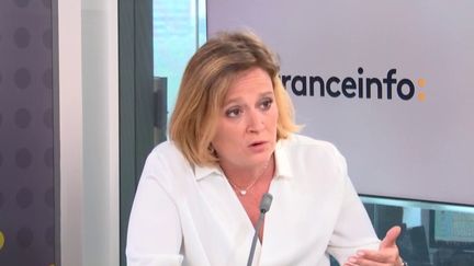 Olivia Grégoire, secrétaire d’Etat chargée de l’Economie sociale, solidaire et responsable, invitée éco de franceinfo, mercredi 21 avril. (FRANCEINFO)