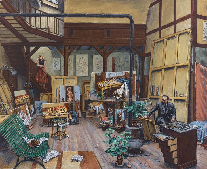 Jean Hélion, "L’atelier", 1953. (GALERIE APPLICAT-PRAZAN PARIS / ADAGP PARIS 2024)