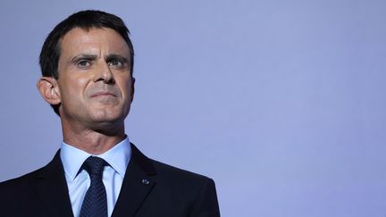 Manuel Valls à Alfortville(Val-de-Marne) pour l'ouverture d'un poste de police.&nbsp; (THOMAS SAMSON / AFP)