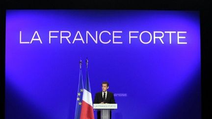 Nicolas Sarkozy a choisi "La France Forte" comme slogan de campagne. (AFP - Kenzo Tribouillard)