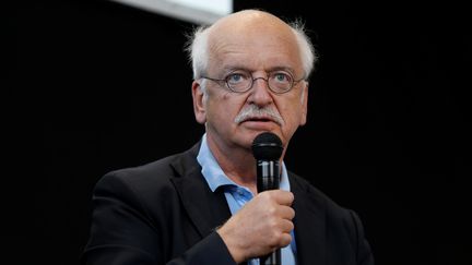 Erik Orsenna, écrivain français. Le 5 octobre 2016b à l'Institu Pasteur à Paris (THOMAS SAMSON / AFP)