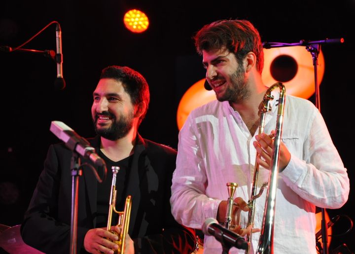 Ibrahim Maalouf et Robinson Khoury, lauréat du concours Rézzo Focal Jazz à Vienne en 2014
