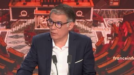 Olivier Faure, premier secrétaire du Parti socialiste, le 8 juillet 2024 sur franceinfo. (FRANCEINFO / RADIO FRANCE)