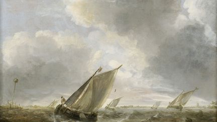 "Bâteaux de Pêche sur une mer agitée" Huile sur bois 
 (Musées de Strasbourg /  M. Bertola)