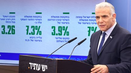 Le leader de l'opposition Yair Lapid qui s'oppose au projet de loi du gouvernement israélien. (JACK GUEZ / AFP)