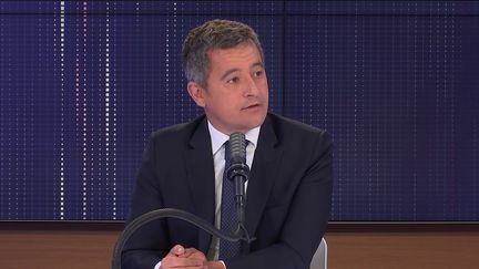 Gérald Darmanin, le ministre de l'Intérieur, était l'invité du "8h30 franceinfo", mardi 24 août 2021. (FRANCEINFO / RADIOFRANCE)