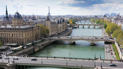 Vue sur Paris et la Seine, le 25 avril 2019. (ERIC FEFERBERG / AFP)