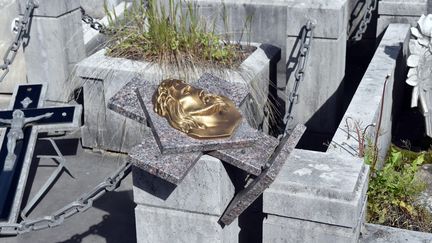 Des dégradations au cimetière de Saint-Etienne. (YVES SALVAT / MAXPPP)