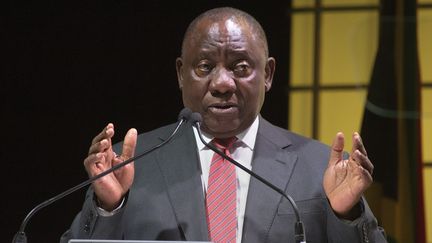 Le président sud-africain Cyril Ramaphosa, le 5 février 2019. (RODGER BOSCH / AFP)