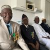 Quatre anciens tirailleurs sénégalais dans leur foyer à Bondy (Seine-Saint-Denis), en janvier 2023. A gauche : Gorgui M'Bodji. (BORIS LOUMAGNE / FRANCEINFO / RADIO FRANCE)