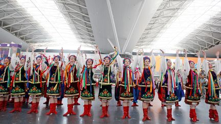 Kiev, 11 juin, artistes célébrant le régime sans visa avec l'Union, lors du festival "Europe sans frontières". (VLADIMIR SHTANKO / ANADOLU AGENCY)