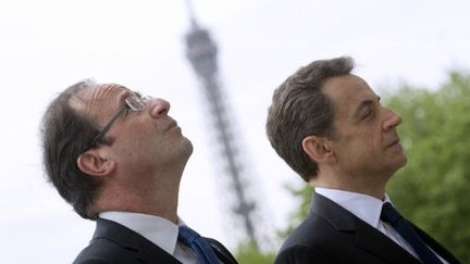 Mardi matin, Nicolas Sarkozy passera les pouvoirs à François Hollande. (LIONEL BONAVENTURE / AFP POOL / AFP)