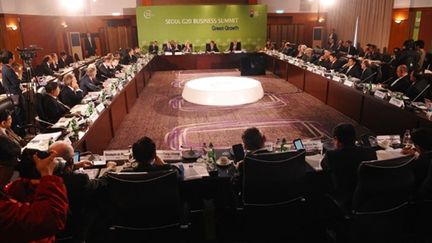 Vue générale de la salle de conférence du sommet du G20 à Séoul (AFP PHOTO / POOL / HOANG DINH Nam)