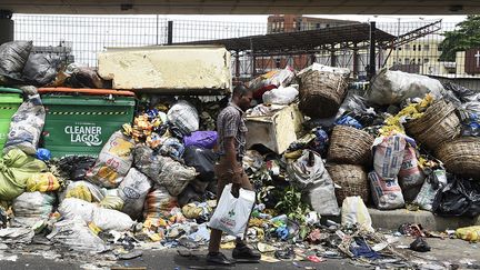 Malgré des efforts récents des autorités pour tenter d'organiser le ramassage des ordures et l'émergence de PME spécialisées dans ce secteur, la pollution au plastique, liée à l'absence de tri et de sensibilisation de la population, génère un immense problème environnemental et de santé publique pour la ville la plus peuplée d'Afrique.&nbsp; &nbsp; (PIUS UTOMI EKPEI / AFP)