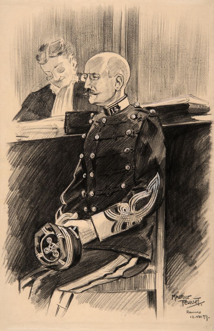 Maurice Feuillet, "Alfred Dreyfus au procès" (titre attribué), 12 août 1899. (Paris, musée d’art et d’histoire du Judaïsme)