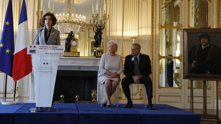 Cérémonie de restitution d'un tableau flamand du XVIe siècle rendu par la France aux ayants droit, 28 novembre 2016
 (FRANCOIS GUILLOT / AFP)