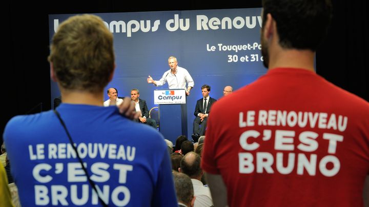 Bruno Le Maire, candidat &agrave; la pr&eacute;sidence du parti, au campus des Jeunes Pop, le 31 ao&ucirc;t 2014 au Touquet (Pas-de-Calais). (PHILILPPE HUGUEN / AFP)