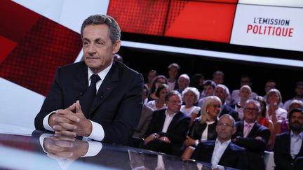 Nicolas Sarkozy sur le plateau de "L'Emission politique" de France 2, jeudi 15 septembre 2016.&nbsp; (THOMAS SAMSON / AFP)