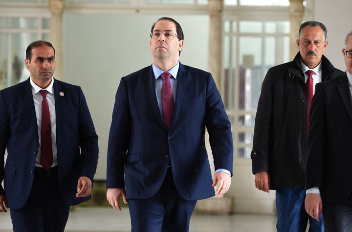 Le Premier ministre tunisien, Youssef Chahed, à Tunis le 4 avril 2019. (FETHI BELAID / AFP)