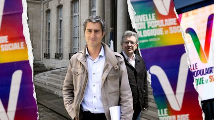 François Ruffin et Jean-Luc Mélenchon. (PAULINE LE NOURS / FRANCEINFO)