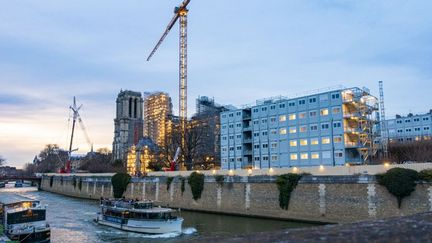 Le chantier de reconstruction de Notre-Dame de Paris, le 16 mars 2023. (Image d'illustration) (GARDEL BERTRAND / HEMIS.FR / AFP)