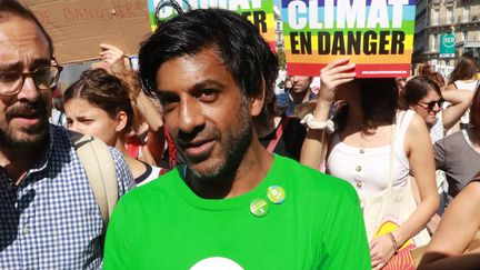 Vikash Dhorasoo lors de la Marche pour le climat à Paris, le 21 septembre 2019.&nbsp; (JACQUES DEMARTHON / AFP)