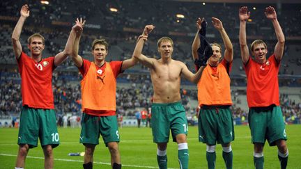 La France s'est inclinée (0-1) contre la Biélorussie (BERTRAND LANGLOIS / AFP)