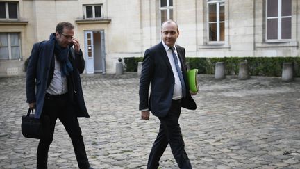 Le&nbsp;secrétaire général de la CFDT Laurent Berger au ministère du Travail, à Paris, le 7 janvier 2020. (LIONEL BONAVENTURE / AFP)